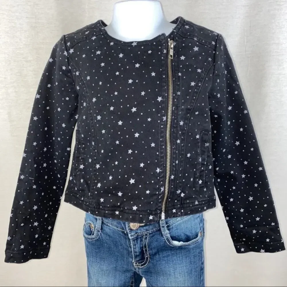 OshKosh Black Star Moto Jacket Size 6 / 6X